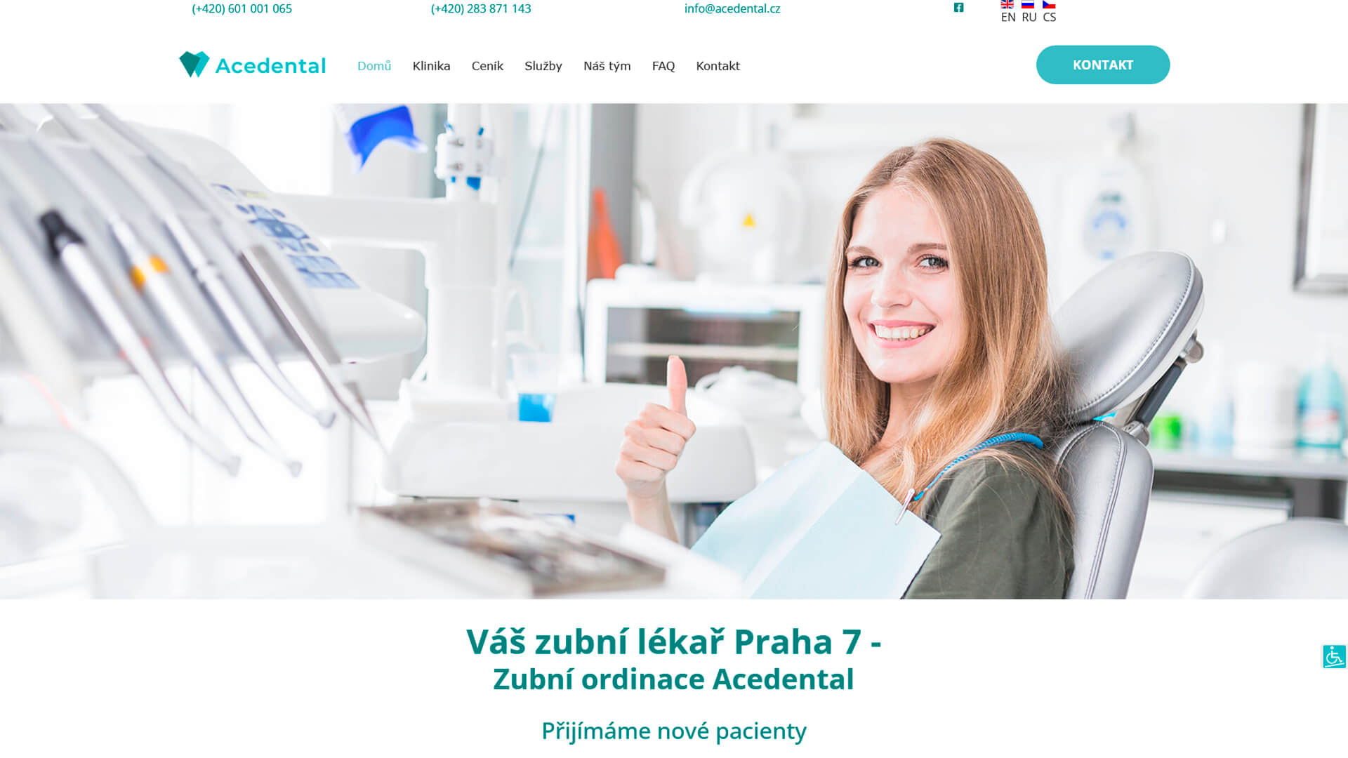 Сайт стоматологической клиники Acedental