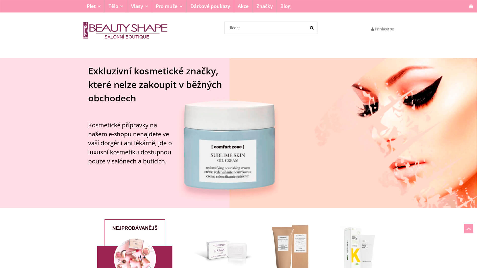 Экран интернет-магазина Beautyshape из портфолио студии