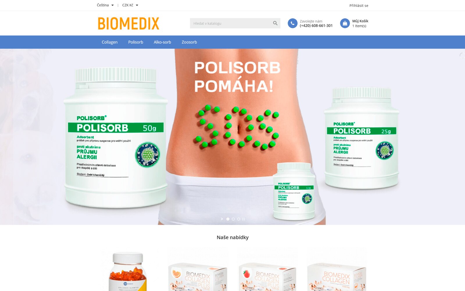 Главная страница интернет-магазина Biomedix